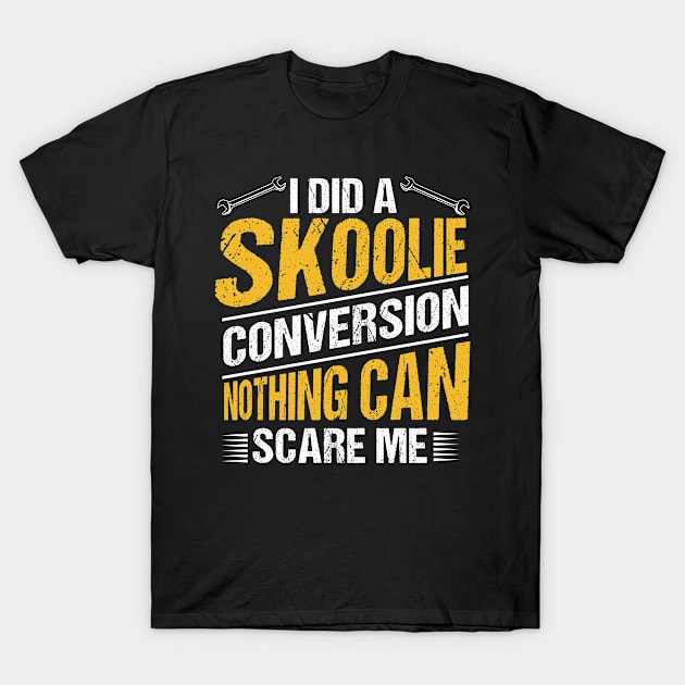 Vintage Camping Bus Design for a  Skoolie Owner T-Shirt by ErdnussbutterToast